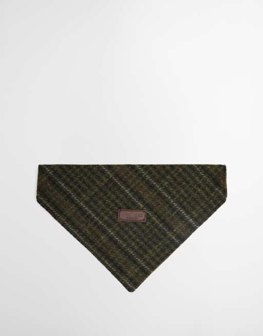 Barbour Wilkin dog tweed check bandana in grey, 2 of 6