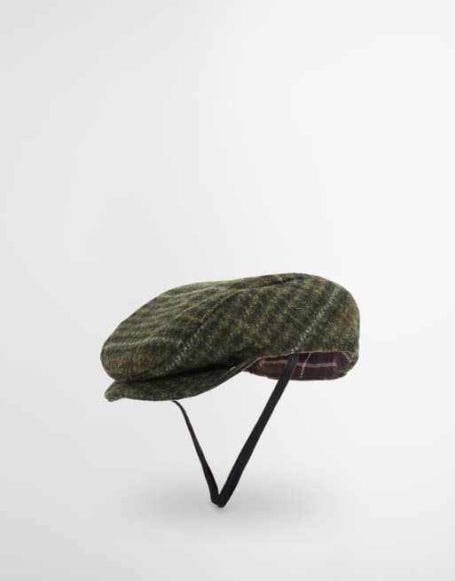 Barbour Wilkin dog tweed check flat cap in grey, 2 of 4