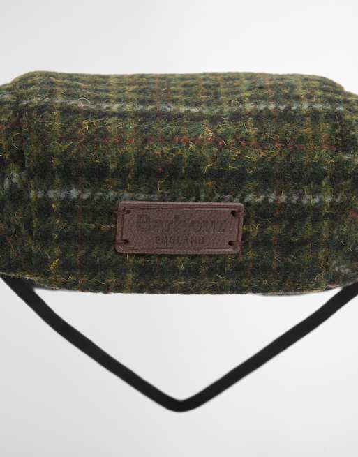 Barbour Wilkin dog tweed check flat cap in grey, 3 of 4