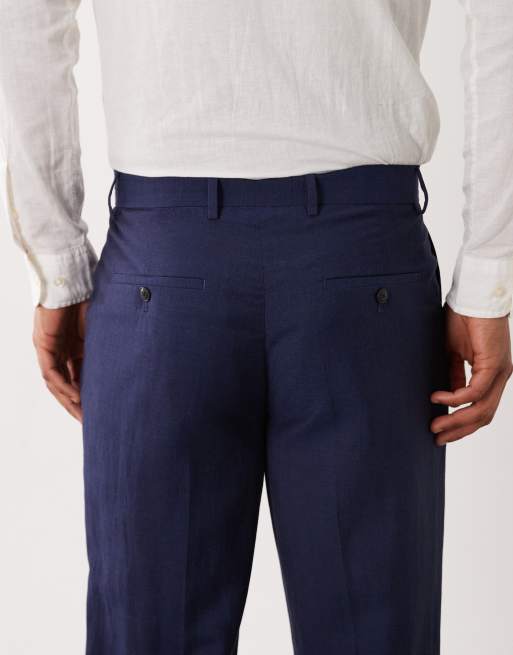 Barbour Willowtree co-ord linen blend trouser in navy, 5 of 5