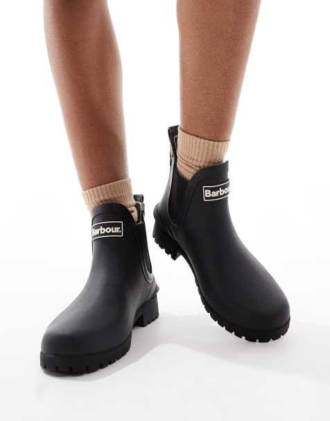 Barbour Wilton Chelsea gumboots in black - view 1
