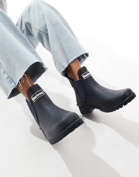 Barbour Wilton chelsea gumboots in navy - view 1