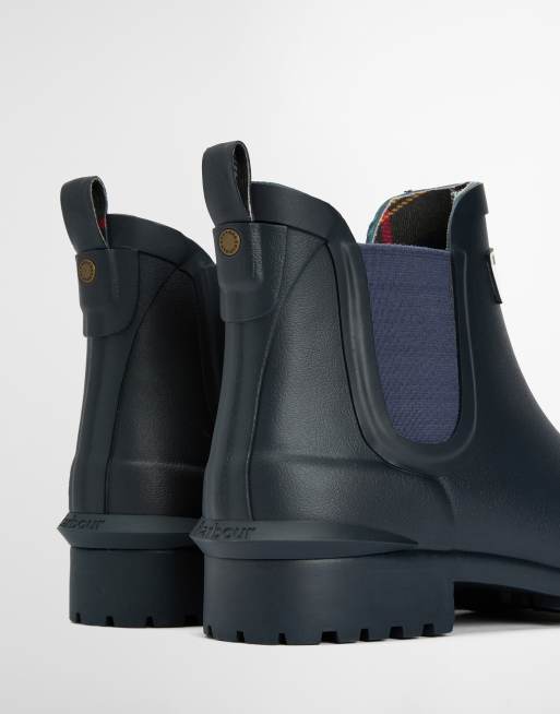 Barbour Wilton chelsea gumboots in navy ASOS