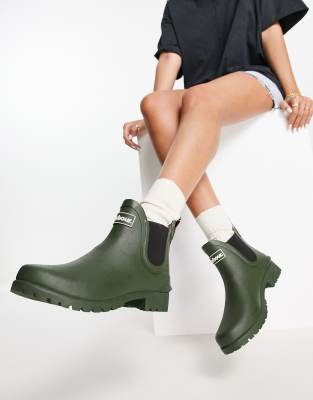 Barbour Wilton Chelsea gumboots in olive