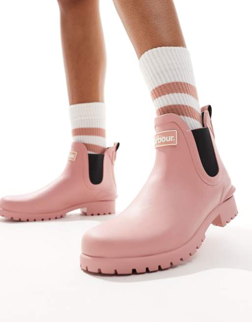 Barbour Wilton Chelsea wellington boot in pink