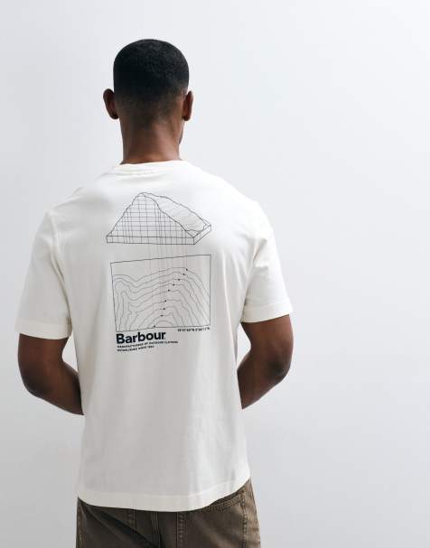 Barbour Woodbine short sleeve relaxed graphic t-shirt with back print in white - view 1