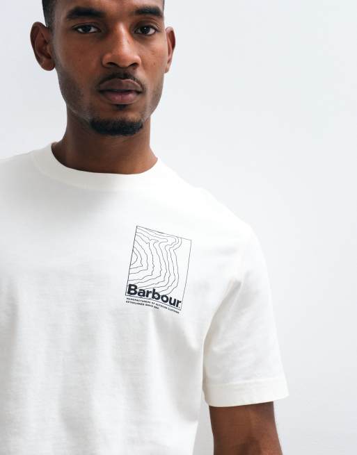 Barbour Woodbine short sleeve relaxed graphic t-shirt with back print in white, 5 of 5