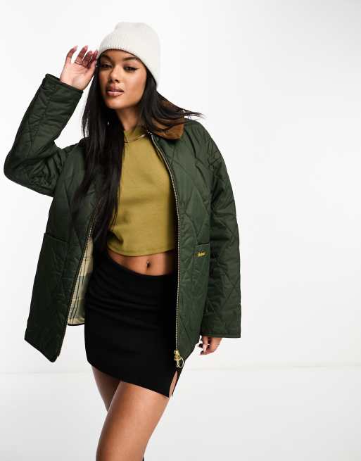 Barbour - Woodhall - Giacca trapuntata con chiusura con zip colore kaki