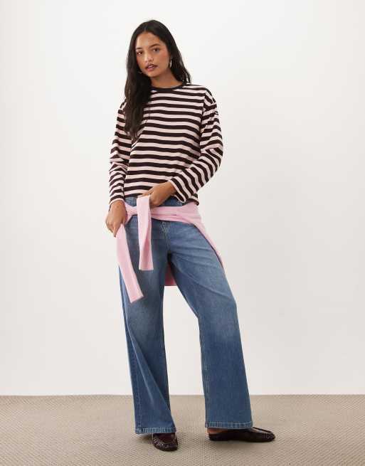 Barbour Woodhouse long sleeve striped top in purple/pink, 2 of 4