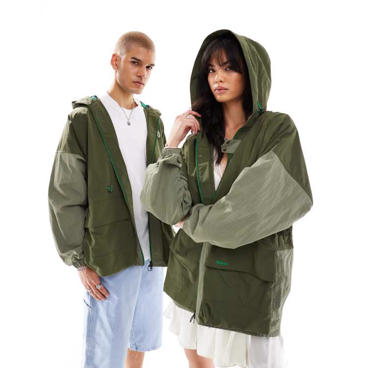 Barbour x ASOS Acoustic unisex showerproof jacket in green