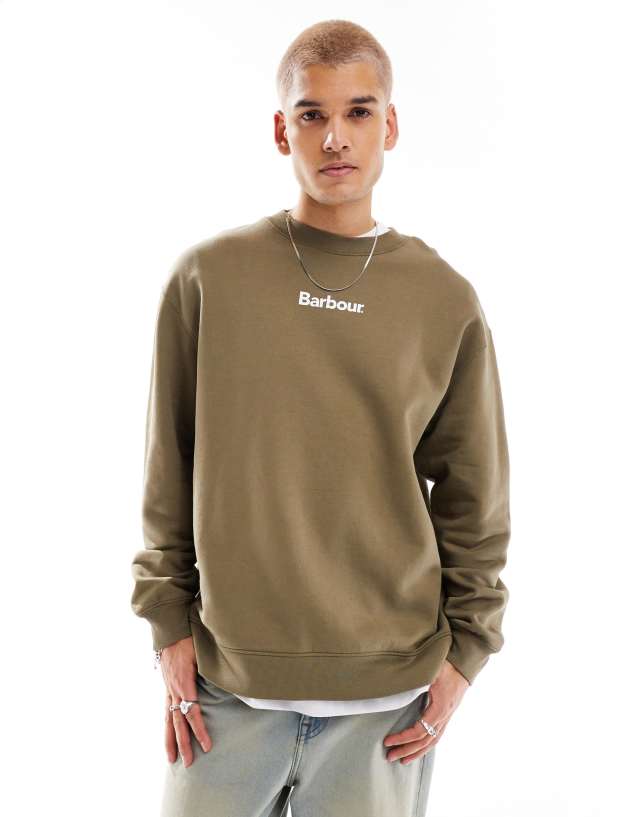 Barbour - x asos avalon oversized sweatshirt in khaki