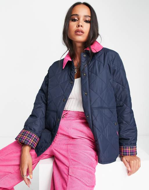 Barbour x ASOS - Brooke - Vatteret jakke i marineblå - Kun hos ASOS