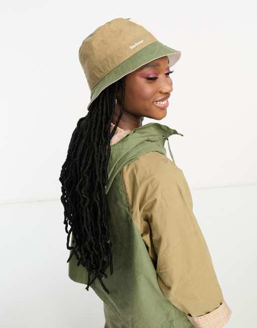 Barbour x ASOS color block bucket hat in green