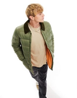 Barbour x ASOS exclusive Baffle Liddesdale jacket in olive - ASOS Price Checker