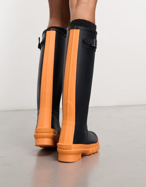 Barbour x ASOS exclusive Bede tall wellington boots in navy | ASOS