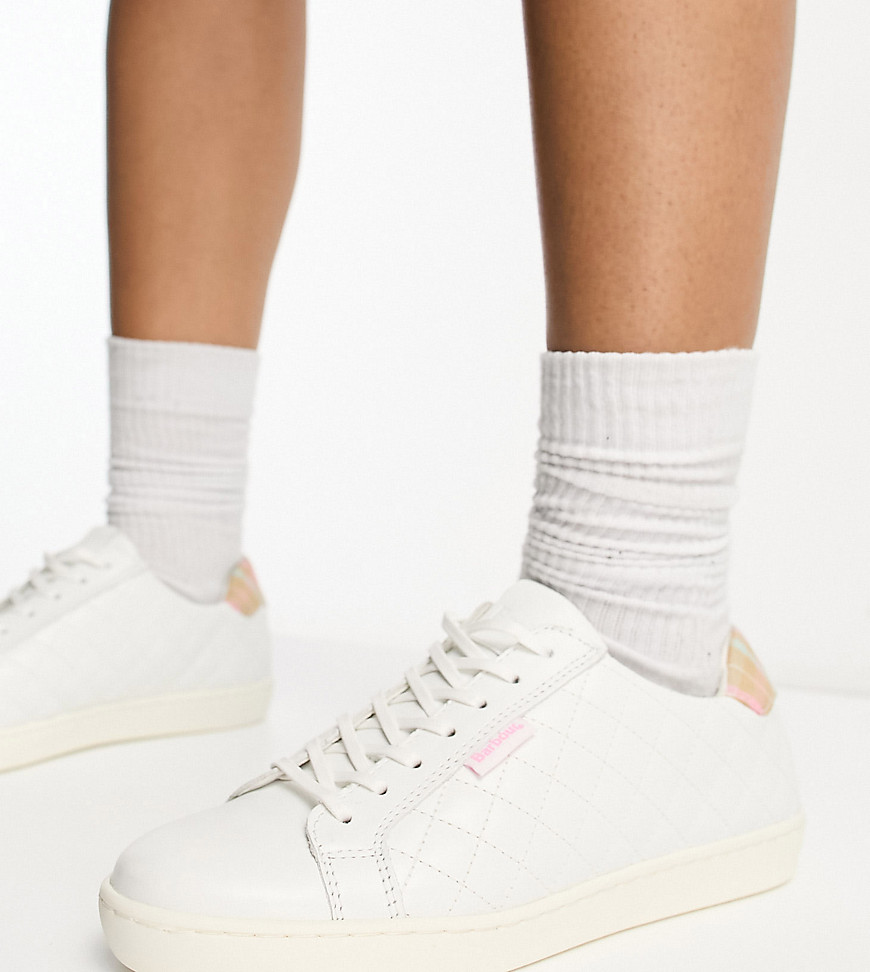 x ASOS exclusive Bridget leather quilted sneakers in white