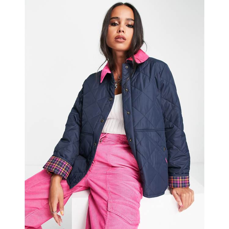 ventilator onduidelijk verstoring Barbour x ASOS exclusive Brooke quilted jacket in navy | ASOS