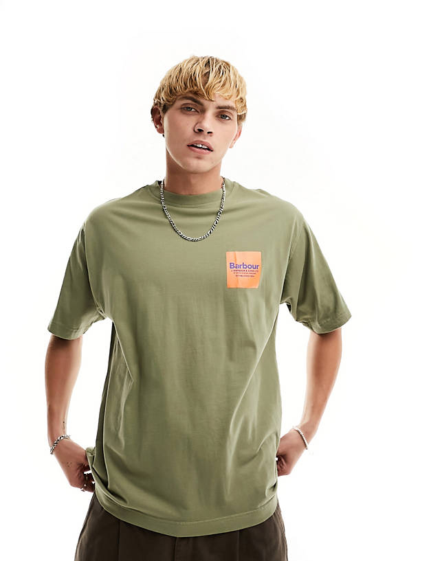 Barbour - x asos exclusive contrast logo relaxed t-shirt in green