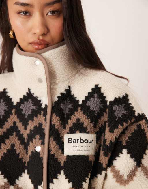 Barbour x ASOS Exclusive Fair Isle print fleece jumper in cream , 2 of 4