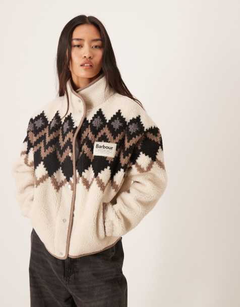 Barbour x ASOS exclusive fairisle print fleece in cream - view 1