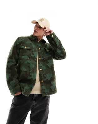 Barbour x ASOS exclusive fleece overshirt in camo