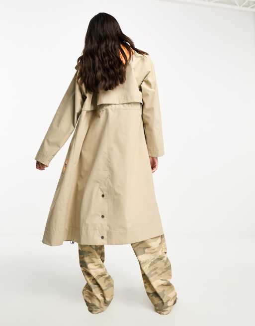 Barbour x ASOS exclusive hooded showerproof coat in stone