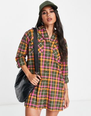 Barbour X Asos Exclusive Lorna Shirt Dress In Check-green