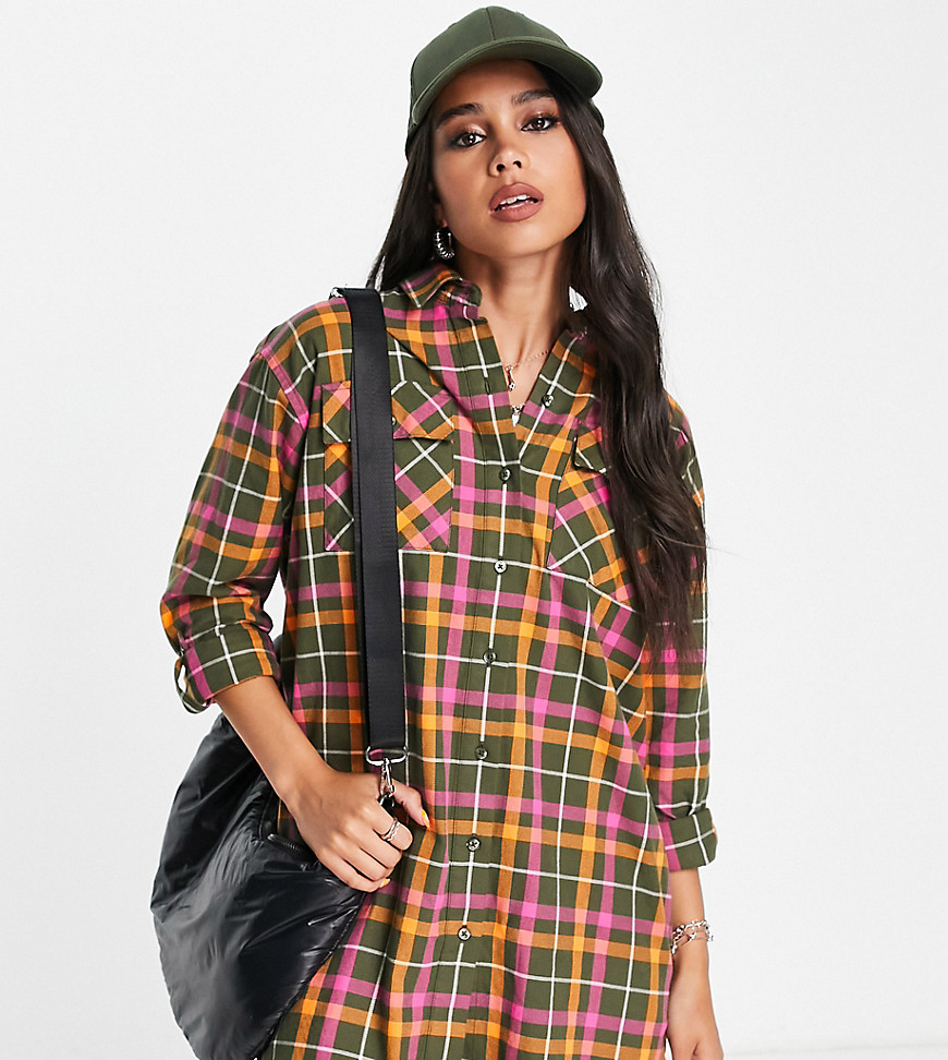Barbour x ASOS exclusive Lorna shirt dress in check-Green