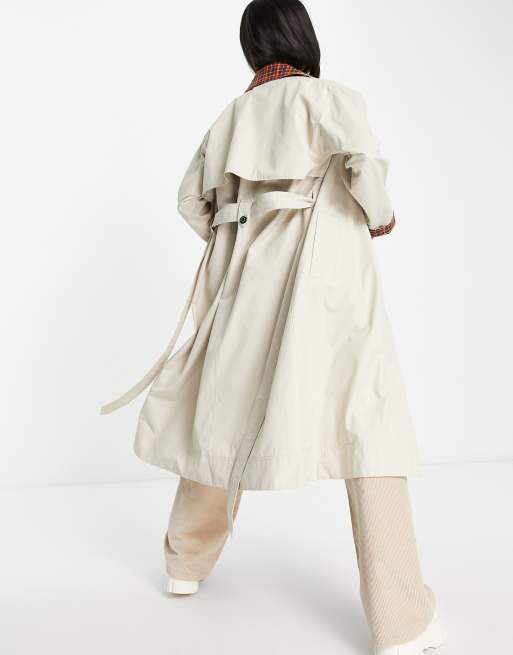 Barbour x ASOS exclusive Olivia showerproof mac in light stone, 2 of 4