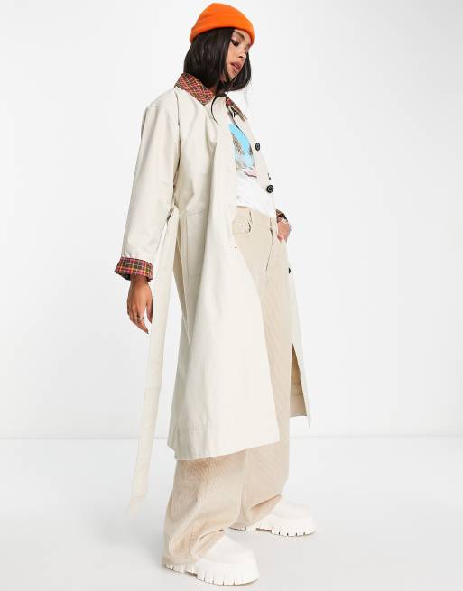 Barbour x ASOS exclusive Olivia showerproof mac in light stone, 4 of 4