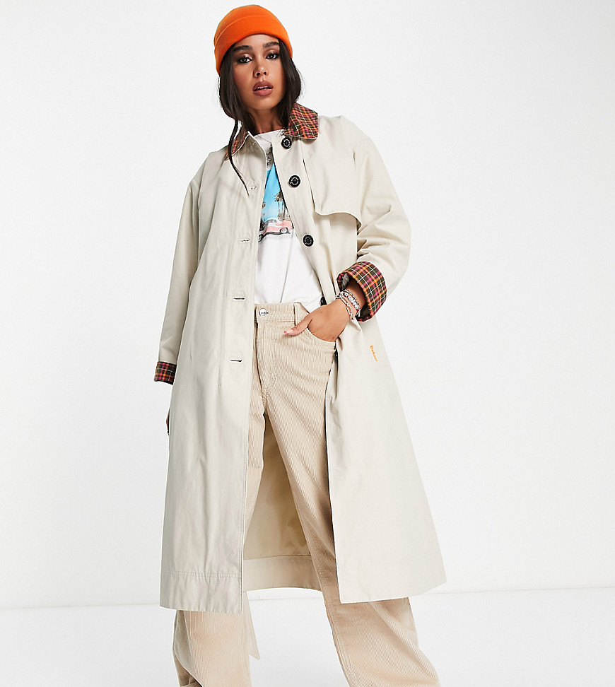 Barbour x ASOS exclusive Olivia showerproof trench in light stone-Neutral