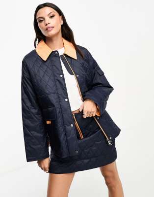 Barbour x ASOS exclusive quilted jacket in navy