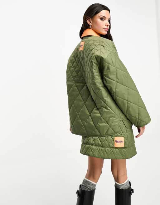 Barbour x ASOS exclusive quilted jacket in olive