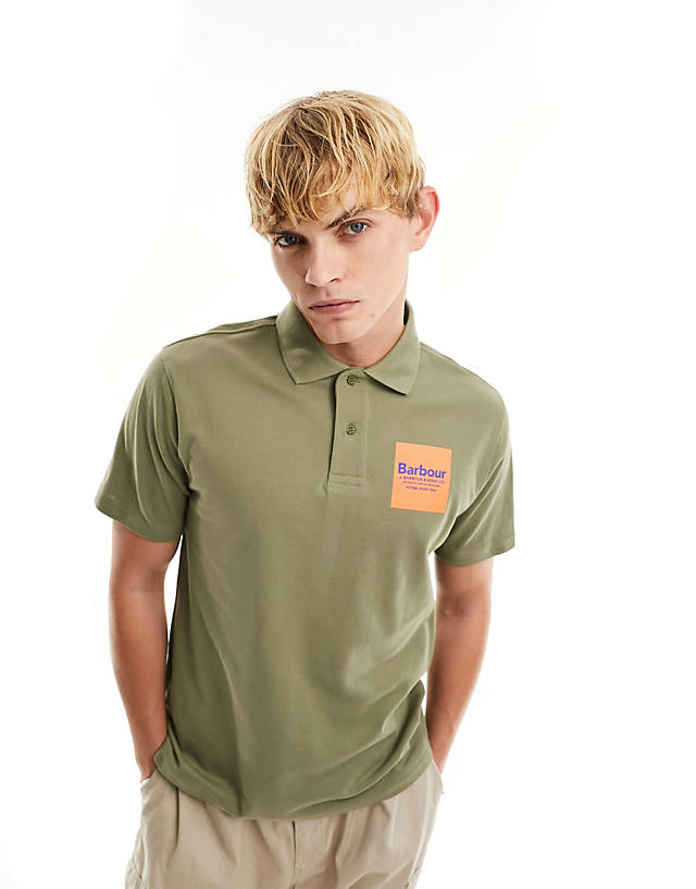 Barbour - x asos exclusive short sleeve polo shirt in green