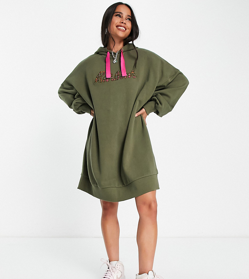 Barbour x ASOS exclusive Stephanie hoodie dress in khaki-Green