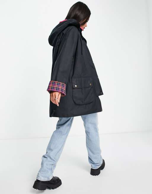 Barbour x ASOS exclusive Stephanie wax parka in navy | ASOS