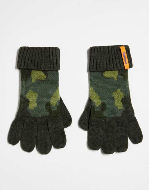 Barbour x ASOS Exclusive - Uniseks gebreide handschoenen in camouflageprint