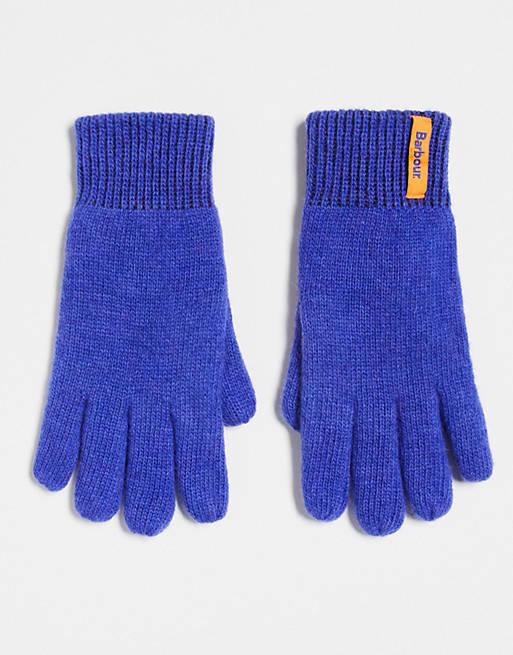 Barbour x ASOS exclusive unisex knitted gloves in blue | ASOS