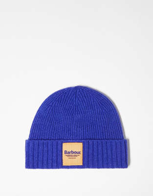 Barbour x ASOS exclusive unisex logo beanie in blue - ASOS Price Checker