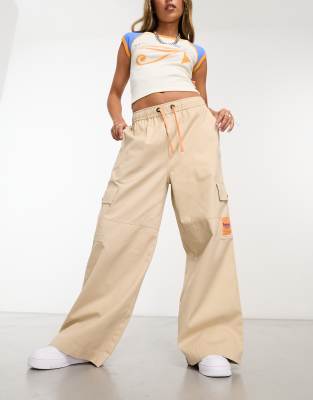 Barbour x ASOS exclusive wide leg cargo trousers in stone - ASOS Price Checker