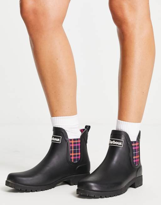 Barbour black shop wellies