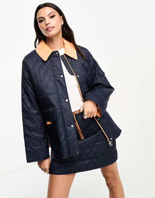 Barbour x ASOS Exklusive Steppjacke in Marineblau ASOS