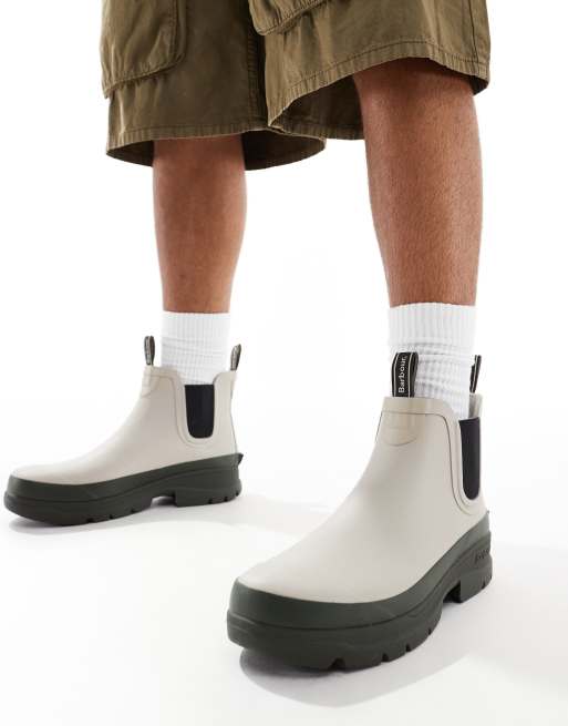 Barbour x ASOS Midhurst chunky rain boots in mist ASOS