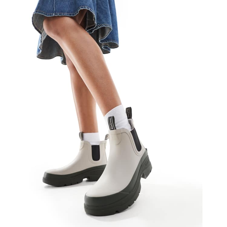 Barbour x ASOS Midhurst chunky wellington boots in mist ASOS