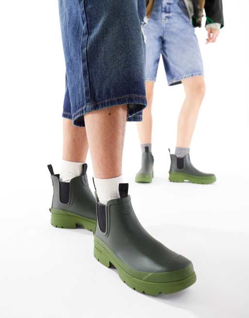 Barbour x ASOS Midhurst chunky wellington boots in olive, 4 of 4