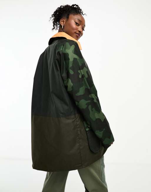 Barbour x ASOS – Woskowana kurtka w oliwkowe moro – Tylko w ASOS, 3 z 4