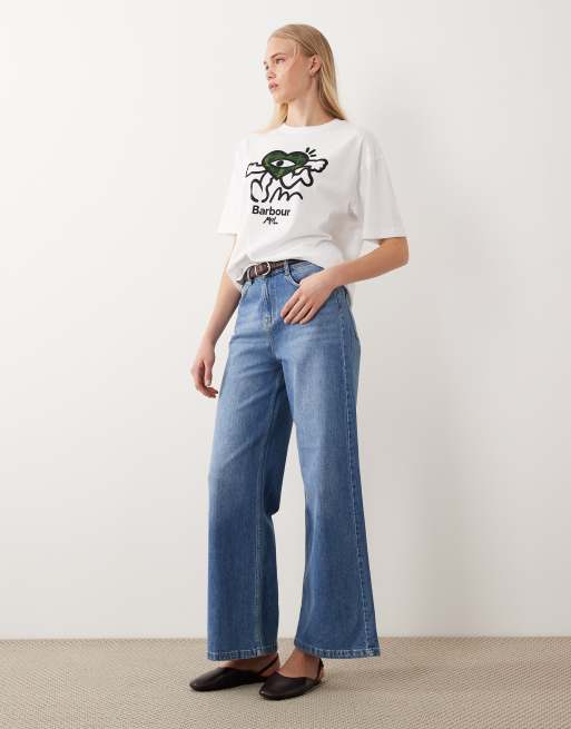 Barbour x Mul Ouseburn short sleeve graphic t-shirt in white, 2 of 4