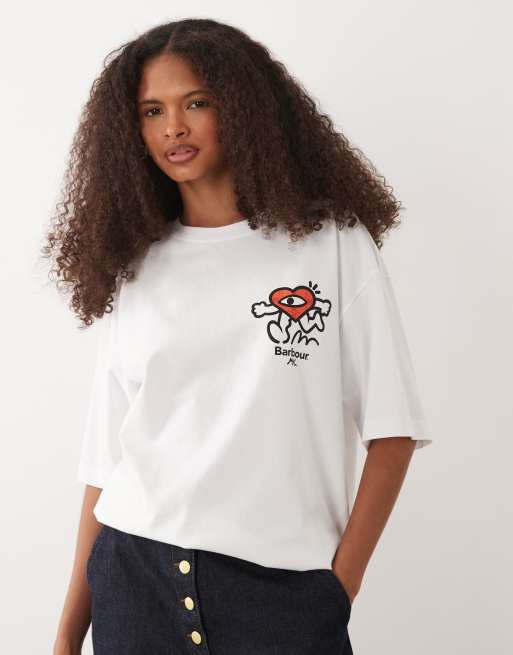 Barbour x Mul Tyne short sleeve graphic t-shirt in white, 4 of 4