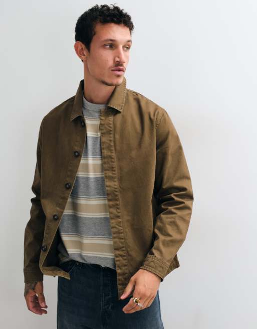 Barbour Yorklane twill overshirt in light brown, 2 of 5