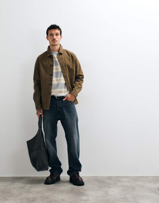 Barbour Yorklane twill overshirt in light brown, 3 of 5